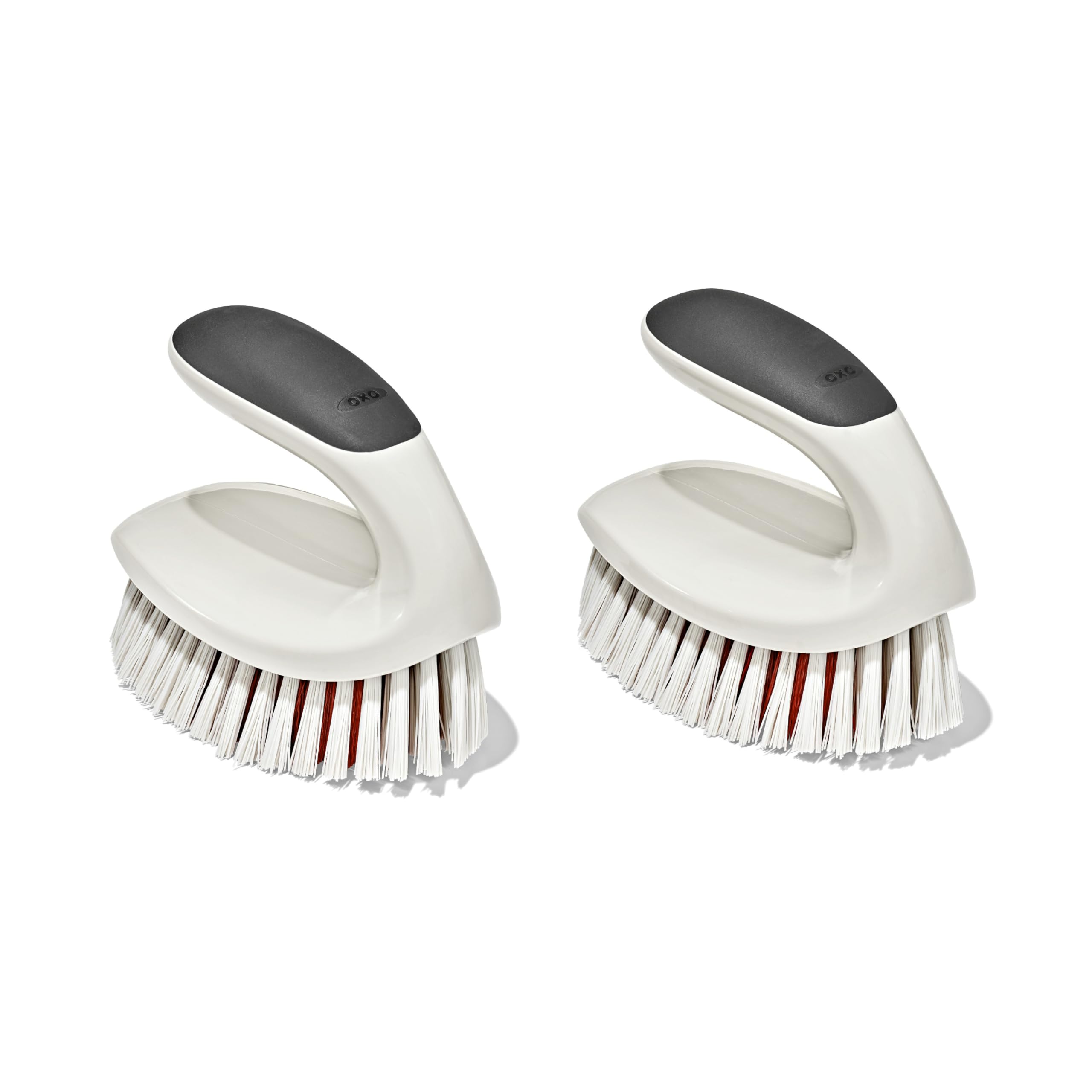 OXO Good Grips All-Purpose Scrub Brush – 2-Pack, Crevice Cleaning, Bathroom Cleaning, Scrub Brush with Handle, Brushes to Scrub Your Kitchen or bathrooms