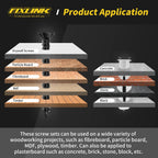 240PCS Wood Screws Assortment Kit, FIXLINK E-Coated Flat Head Screws Set