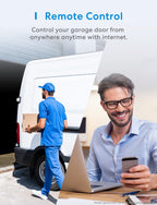 meross Smart Garage Door Opener Remote with External Antenna, Up to 3 Single Doors, Compatible with Apple HomeKit, Amazon Alexa, Google Assistant, SmartThings, App Control, No Hub Needed