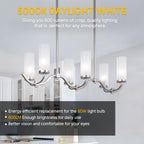 Prosperbiz E12 Ceiling Fan Light Bulbs Dimmable, 60W Equivalent LED Bulb, Daylight White 5000K, E12 Small Base Candelabra A15 LED Round Light Bulb, 600 Lumen, Pack of 12