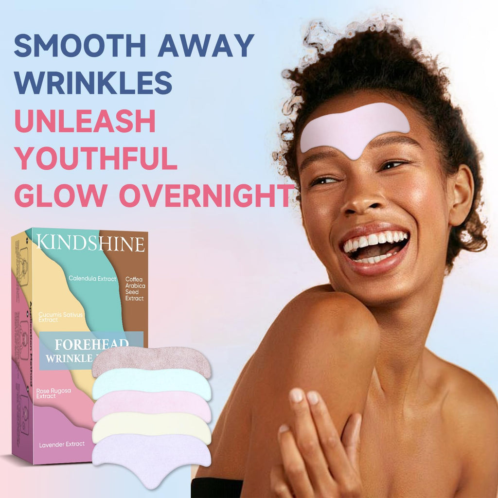 kindshine 40PCS Forehead Wrinkle Patches, Forehead Face Masks, Anti Wrinkle Facial Patches with Hyaluronic Acid & Collagen, Overnight Forehead Patches for Wrinkles Smoothing
