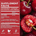 Fibetrue Tart Cherry Extract Capsules 3600mg (10:1) – Montmorency Cherry for Joint Comfort & Uric Acid Balance – Antioxidant Support – Vegan, Non-GMO – 60 Capsules