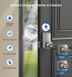 Veise KS03 Keypad Door Knob Lock, Keyless Entry Digital Lock with Handle, Electronic Smart Knob for Front Door & Bedroom, Easy Install, Auto Lock, Passage Mode, Anti-Peeping Password, Satin Nickel