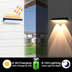 XmnSoly Solar Fence Lights 8 Pack Bright LED Lens Downlights Waterproof 3000K/4000K/6000K 3 Modes Dusk to Dawn Deck Lighting Solar Powered for Step, Porch