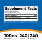 Nutricost 5-HTP 100mg, 240 Vegetarian Capsules (5-Hydroxytryptophan) - Non-GMO & Gluten Free