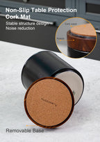Ceramic Rotating Kitchen Utensil Holder for Countertop, 7.2'' Stone Black