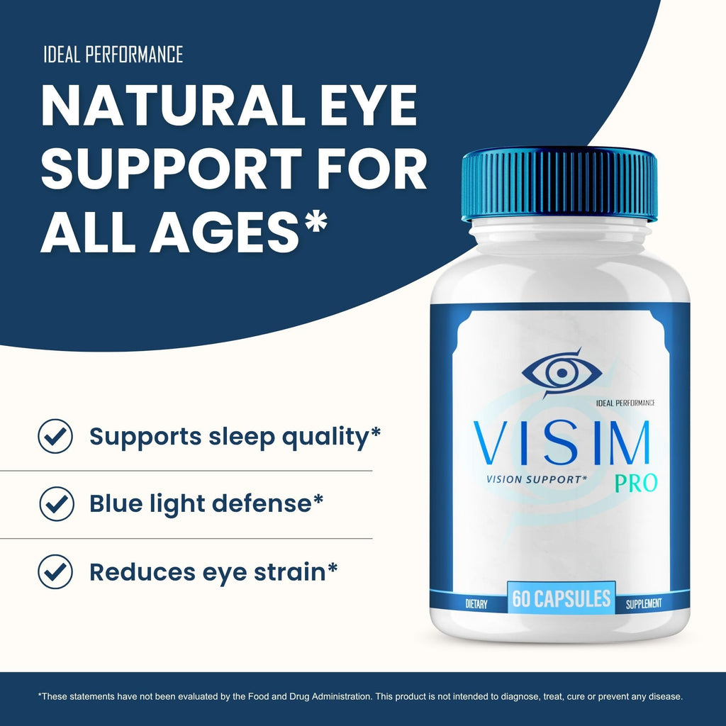 Visim Pro Vision Support, Official Visim Pro Eye Health Supplement Capsules - Extra Strength All Natural Visi mPro for Visual Wellness & Crystal Clear Vision, Eye Vitamin Pills Reviews (2 Pack)