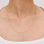 Gacimy 1.1mm 14K Gold Plated Cable Chain Necklace for Women, 22 Inches