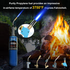 Pack of 2,BLUEFIRE Standard Propane Gas Cylinder/Canister, Welding Brazing Soldering Fuel gas, for HVAC Plumbing Cooking Grilling Gardening and Camping