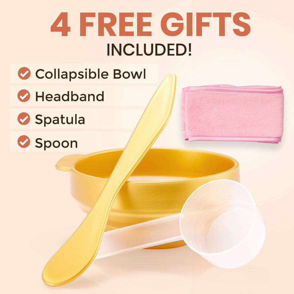 Peel-Off Jelly Mask Premium Modeling "Rubber Mask" Spa Set - 10 Treatments (24k Gold, Lavender, Kiwi, Peppermint, Egyptian Rose, Matcha, Chamomile, Tea tree, Jazmine)