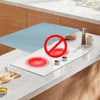Stove Top Cover for Electric Stove - Food Grade Ceramic Stove top Cover, Silicone XXL Dish Drying Mat, Glass Cooktop Covers, Flat RV Range top Mats (Blue,28x20)