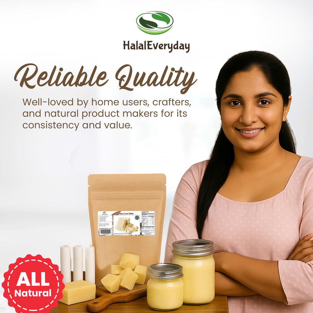 2 Lb Cocoa Butter: Pure, Raw, Unprocessed. Incredible Quality and Scent. Use for Lotion, Cream, Lip Balm, Oil, Stick, or Body Butter. NON-GMO By SaaQin®