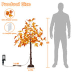 2 Pack 4FT Lighted Maple Tree 100 LED Artificial Fall Tree for Home Decor