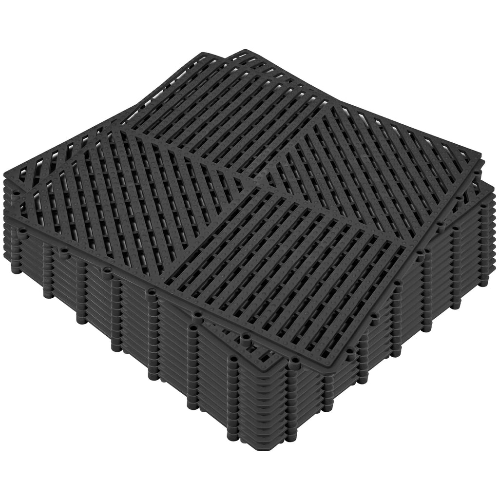 ToLanbbt Modular Interlocking Cushion 12P 11.8" x 11.8" Interlocking Rubber Floor Drain Holes Non-Slip Splicing Drainage Mats for Deck, Shower, Kitchen, Drain Pool, Sauna Bath (Dark Blue, Diagonal)