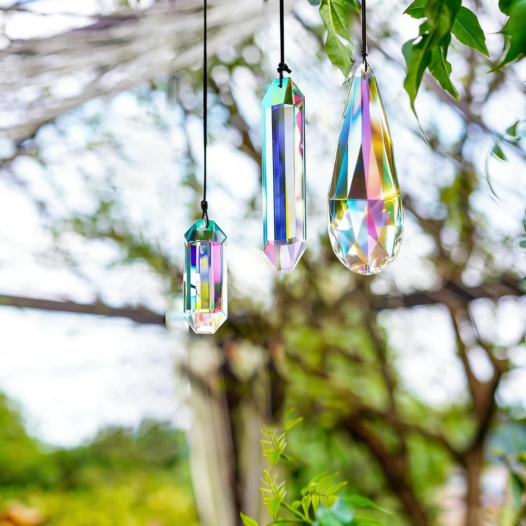 Set 3 Sun Catcher Crystal Prisms AB Colored Crystal Suncatchers for Window
