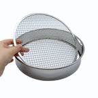 Soil Sifter Set with 3 Sieve Meshes for Rock and Sand - Stainless Steel
