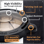 Pool Pump Basket Cover & O-Ring Kit Compatible with Splapool Pureline Deluxe Pumps, for Above-Ground & In-Ground Pools, Pool Pump Lid Replaces PO12728CR 16578 647252772 47252772 AC81361 NEP2134