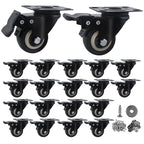 Htudcue 2 Inch Industrial Heavy Duty Caster Wheels Set of 20, Double Locking PU Casters, Non-Marking Polyurethane Wheels for Workshops & Commercial Spaces, 800lbs Per 4 Wheels
