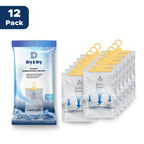 Dry & Dry Premium Moisture Absorbers Dehumidifiers for Home, Basement, Bedroom, Small Dehumidifiers - Blue & White (Pack of 12) 14 ounce