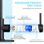 CREA Black Bathroom Faucet Brushed Nickel, Prep Wet Bar Sink Faucet Stainless Steel Single Hole Small Kitchen Faucet with 4 Inch Deck Plate, Mini Faucet Outdoor Tap for Farmhouse Vanity Sink Lavatory