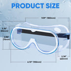 TICONN Anti-Fog Safety Goggles, HD Clear Eye Protection, ANSI Z87.1 Lab Goggles for Chemistry, Industrial (2PK)