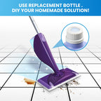 Bisenkud 2 Pack Refillable Bottle for Swiffer® Wet Jet™ Mop - 500ml /17 FL OZ - Leak-Proof HDPE Solution Bottle, Empty，Not for Power mop