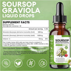 bogomo Soursop Bitters Liquid 2 Fl Oz, Soursop Graviola Leaf Extract Liquid Drop, Soursop Multivitamin Liquid Drops Organic for Cell Support, Immune System, Relax