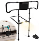 AMOVO Bed Rails for Elderly Adults Safety - Foldable Bed Assist Rails for Seniors Bed Side Grab Bar with Sensor Light, Adjustable Bedside Railing Safety Guard Rail Cane (ASTM F3186–17 Certified)