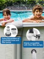 PAMASE Pool Hose Adapter A & B - Conversion Connector for 1.5"&1.25" Hoses with Clamps Gaskets, Replacement Parts fits Intex Filter Pumps, Saltwater System, Above Ground Swimming Pool (4Pack)