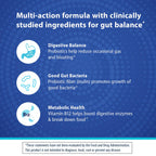 Florastor Prebiotic and Probiotic Gummies, Digestive and Metabolic Support Probiotic Blend for Multi-Action Digestive Health Care, with Vitamin B12, 112 Gummies