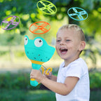 daboot Outdoor Flying Disc Launcher Toys for Kids Ages 4-8 (Red & Green)