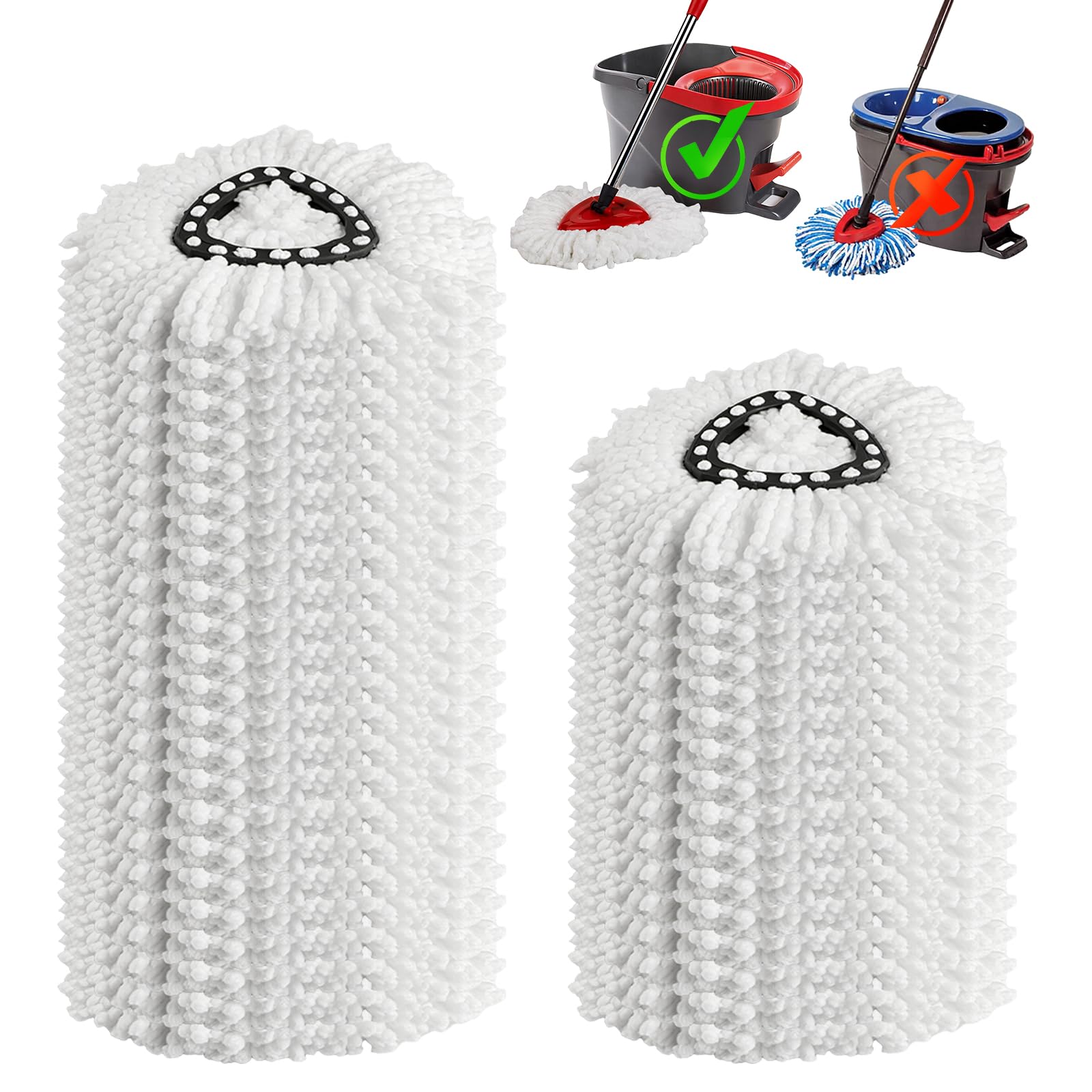 20 Pack Spin Mop Replacement Heads,100% Microfiber Mop Heads Replacements Compatible with OCeda Easywring 1-Tank System,Spinning Mop Replace Head for Easy House Cleaning Floor Mopping