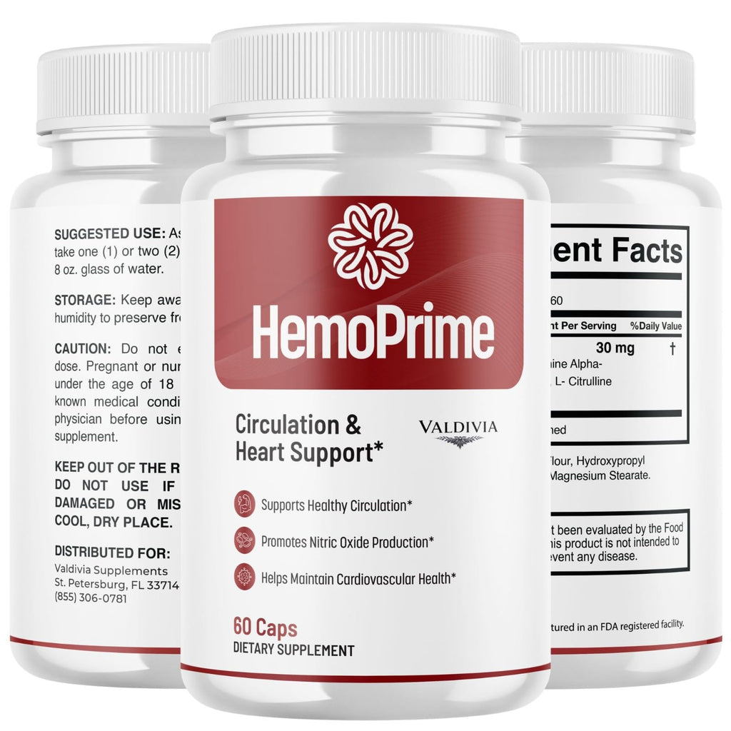 Valdivia (3 Pack) Hemo Prime Capsules - Official HemoPrime Supplement, Premium Formula, Natural Vitamins for Health & Wellness - 180 Capsules for 3 Months