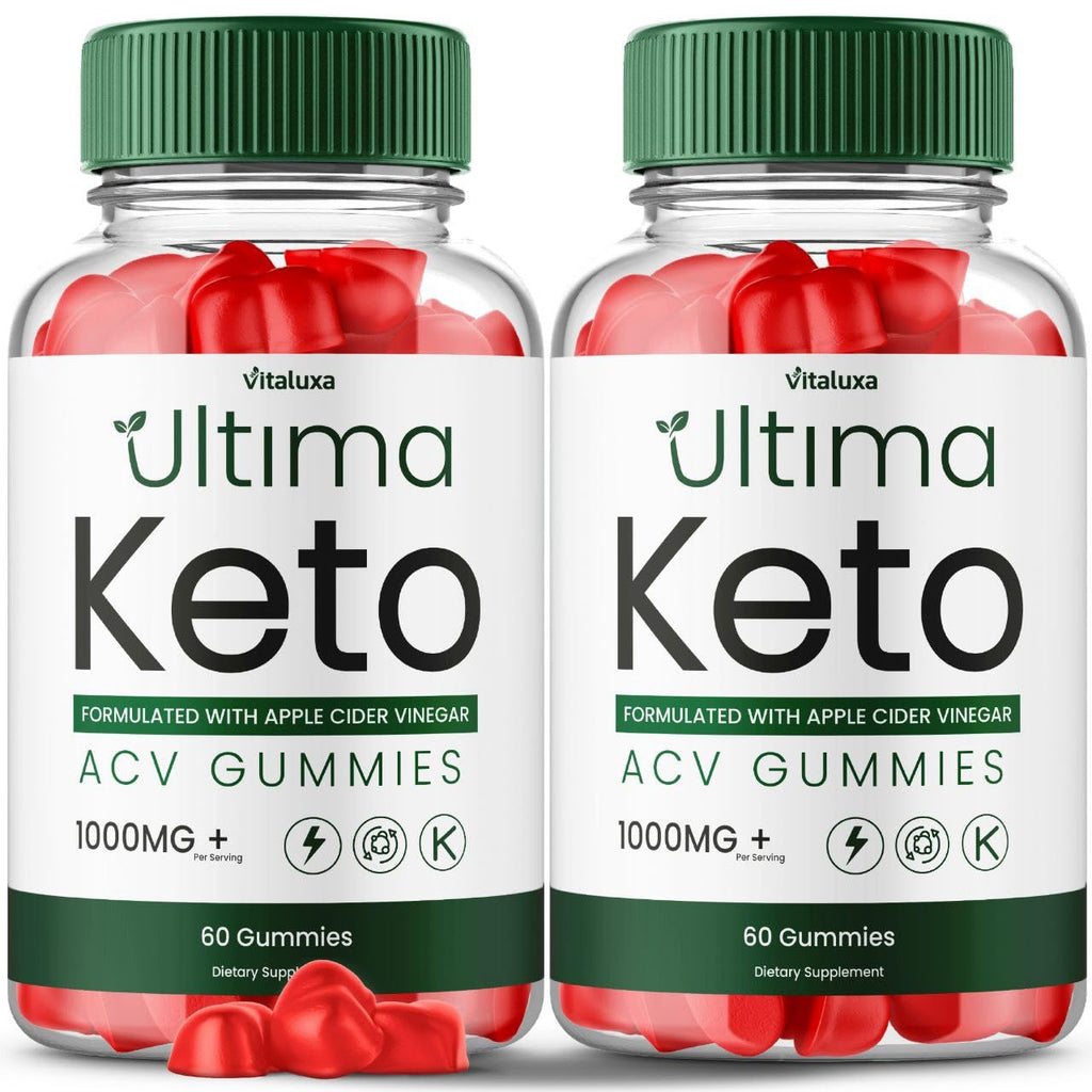 (2 Pack) Ultima Keto ACV Gummies - Ultimate Keto Plus ACV Apple Cider Vinegar 525 MG Per Gummy, Ultimaketo+ACV Supplement All Natural Premium Ingredient Advanced Formula (120 Gummies)