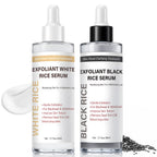 Face Exfoliant, Glow Rice Exfoliant Ampoule Duo, Gentle Soft Peel Exfoliating Face and Body Scrub Skin Shot, Lightweight Hydrating Glow Formula for All Skin, 5.4fl oz*1 Set