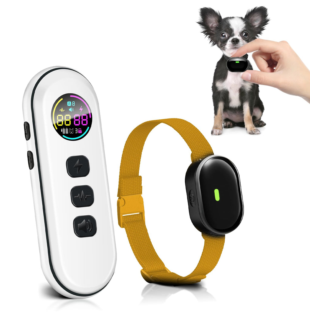 Ultra-Small Dog Shock Collar, Ultra-Light & Thin Dog Training Collar with 1300ft Remote, Tailored for Small Dogs 5-15lbs & Medium Dogs, 198-Level Precise Control, Waterproof, Rechargeable (Black)