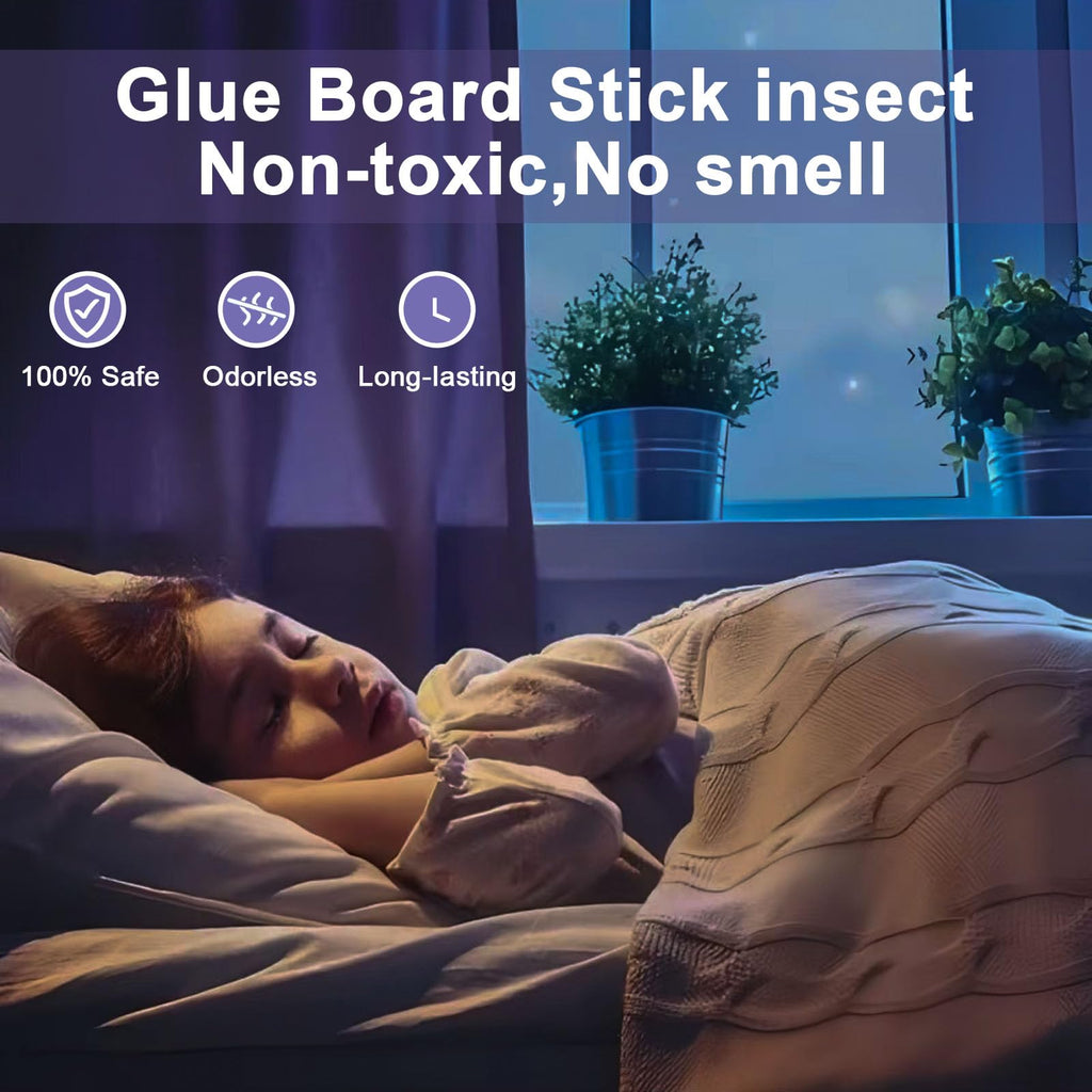 Blue Light Bug Catcher Indoor Plug in, Gnat Traps for House, Indoor Fly Trap for Fruit Fly, Moth and Mosquito, Flying Insect Catcher, 4 Device+8 Refills