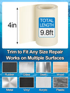 Aulock High-Viscosity Clear TPU Pool Patch Repair Kit - Underwater Patching, Self-Adhesive Pool Liner Patch for In-ground & Above Ground Pools, Inflatable Hot Tubs & Floats, 4in W x 9.8ft L