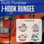 VBEST 6 Piece Strong Bungee Cords with Hooks 36 Inch - Heavy Duty Outdoor Black Bungy Straps with Metal Hooks - 3ftt Bungie Chords Set UV & Weather Resistant