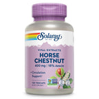 SOLARAY Horse Chestnut Extract 400 mg - Standardized to 72 mg Aescin - with 55 mg of Butchers Broom - Vein and Blood Circulation Supplements - Vegan, Non-GMO, 60-Day Guarantee, 120 Serv, 120 VegCaps
