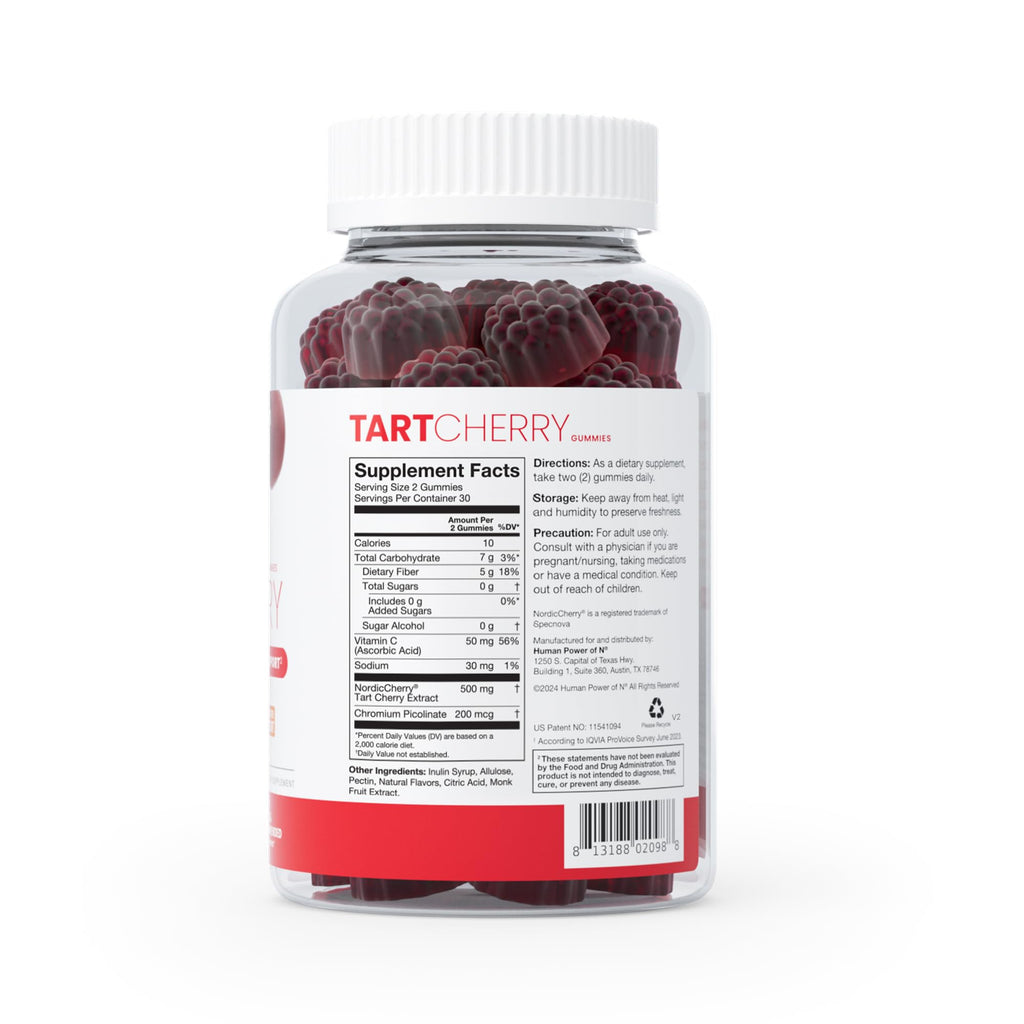 Humann Tart Cherry Gummies - Uric Acid, Immunity, Inflammation & Metabolic Health Support – NSF Certified Sport, Powerful Antioxidant & Non-GMO - from Maker of SuperBeets - 60 Sugar-Free Vegan Gummy