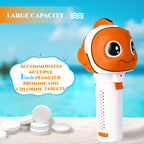 MKLZ Chlorine Floater, Small Floating Pool Chlorine Dispenser for 1 Inch Tablets, Mini Clown Fish Bromine Holder for Hot Tub, Spa, Swimming Pools