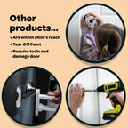 Huglock - The Snap-On Door Lock Kids Can't Reach or Defeat - No Tools or Adhesives Required - Works With Door Knob, Lever or Handle - Childproof Safety Locks are Toddler, Baby and Child Proof (2 pack)