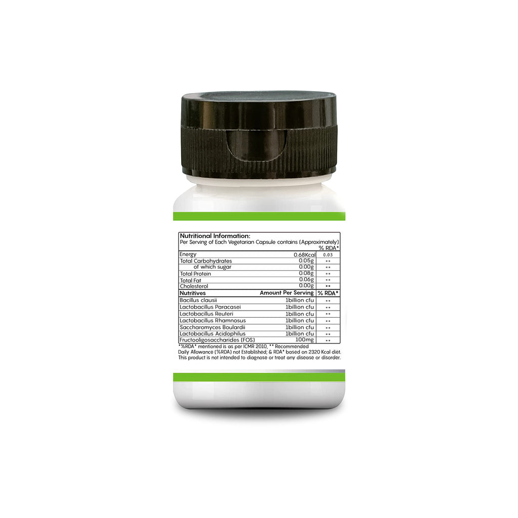 IMMUNOBASICS Bacillus Claussi Plus 6 Billion CFU Capsules | It Contains L. Acidophillus, L. Rhamnosus, L. paracasei, L. Returi, Saccharomyces Boulardii, Bacillus Clausii and FOS for Gut Health.
