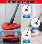6Pcs Spin Mop Replacement Heads,Mop Replace Head Compatible with Ocedar Easywring 1-Tank System,Machine Washable & Easy to Replace.Including 4 Spin mop Replacement Heads,1 Brush Head and 1 Base
