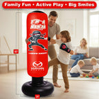 Marwan Sports Kids Punching Bag Toy Set, Inflatable Boxing Bag Toy for Boys Age 3-12, Ninja Toys for Boys, Christmas,Birthday Gifts for Kids 4,5,6,7,8,9,10 Years Old (Red Ninja)