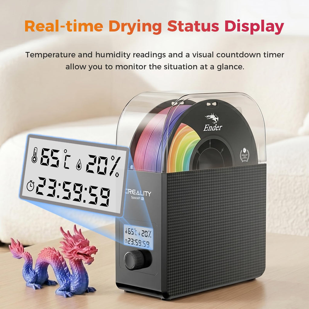 Creality 2026 New Upgrade Filament Dryer Box Pro, Space Pi SE with High PTC Efficiency & Precision Sensor for 1KG Spools 45~65℃, 3D Printer Filament Dehydrator for PLA PETG ABS ASA TPU