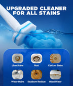 62 Count Toilet Wand Refills For Clorox Wand, 3-Layer Brush Heads with Upgraded Toilet Bowl Cleaners For 99.9% Stains Removal