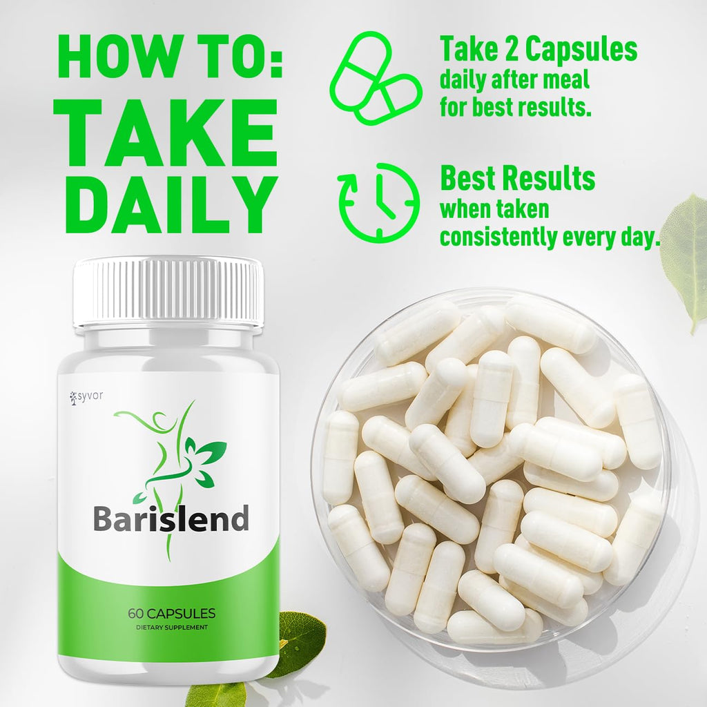 Barislend Capsules, Official Barislend Pink Salt Pills with All Natural Ingredients, Bari-Slend Advanced Formula Vitamin Pills for Health and Wellness Supplement for Men and Women (60 Capsules)