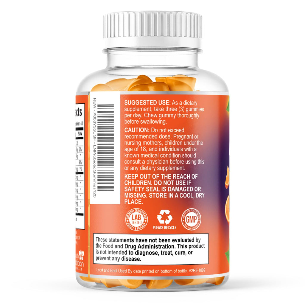 Probiotic Gummies 5 Billion CFU per Serving - Advanced Multi-Strain Probiotic Formula - Immune, Gut, & Digestive Health Support Gummy for Women, Men, Kids - Daily Probiotics Supplement - 120 Gummies